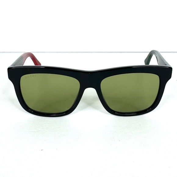 GUCCI Square Sunglasses NEW Black Red Green GG0158S 004 54 Made In Italy main image 12